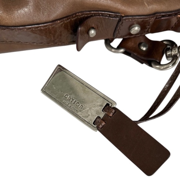 Gryson Italy Brown Leather Saddle Bag - Picture 9 of 15